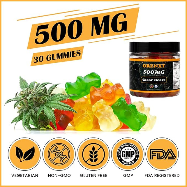 ORENXT Clear Bear Gummies - Organic Omega 3-6-9 + Vitamin E Vegan-Friendly - view 6