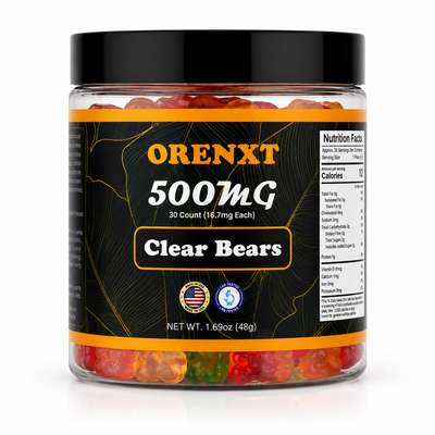 ORENXT Clear Bear Gummies - Organic Omega 3-6-9 + Vitamin E Vegan-Friendly