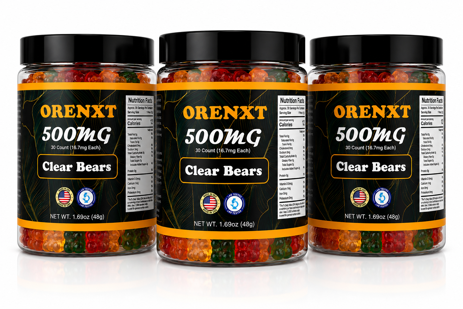 ORENXT Clear Bear Gummies - 3-Pack Bundle Save 20% Best Value
